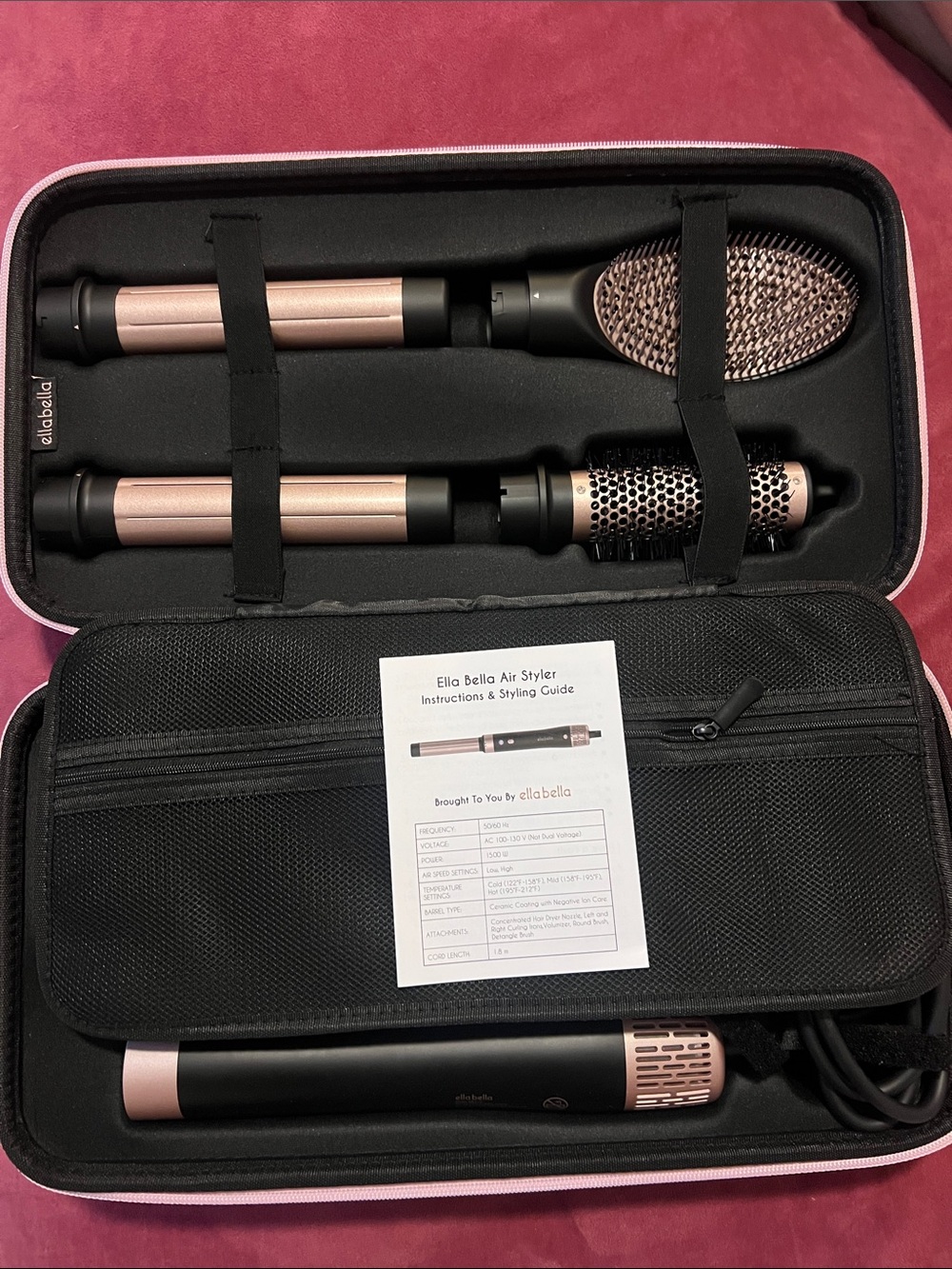 Rose Gold & Black Air Styler Hair Dryer Brush Set